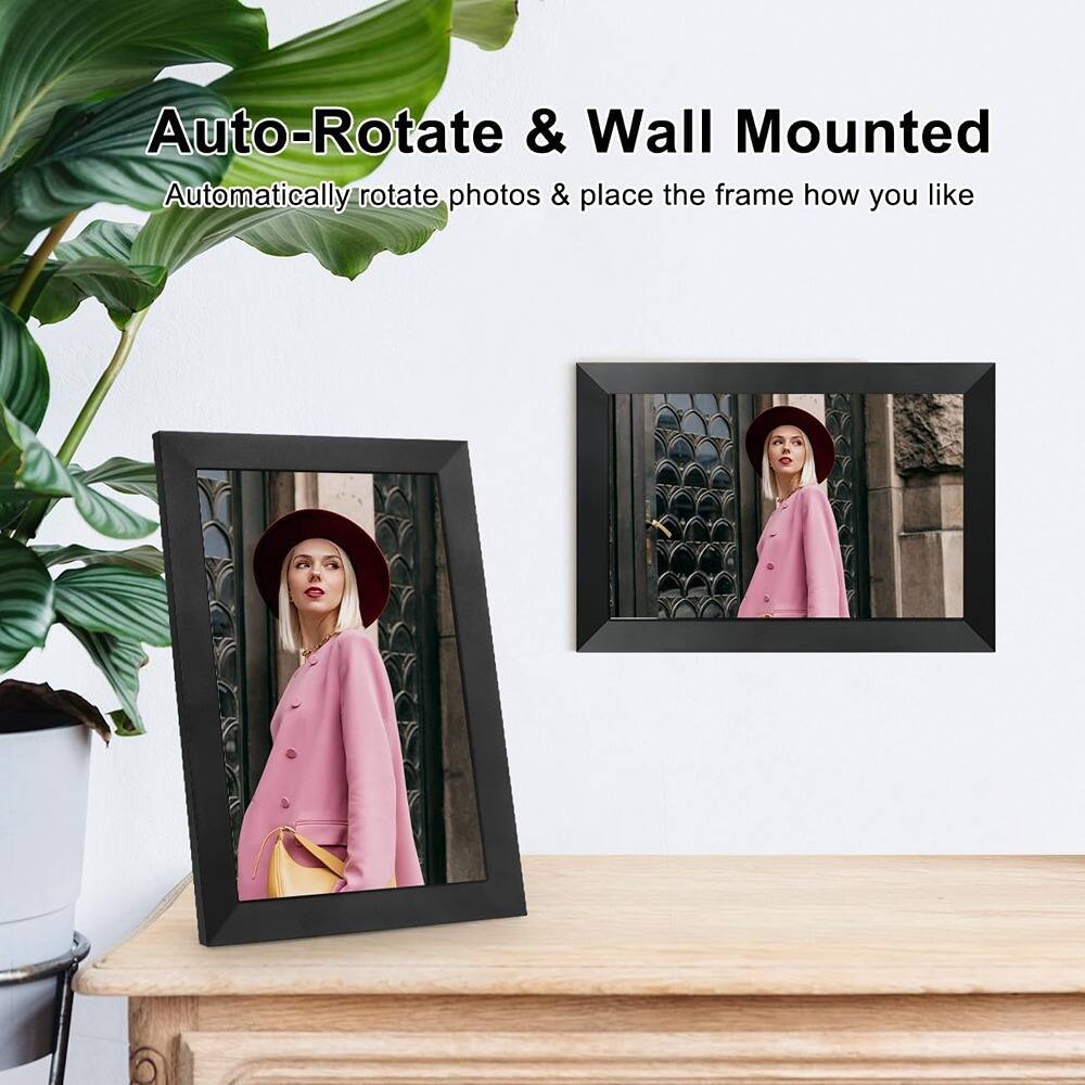Auto-Rotate & Wall Mounted  
Automatically rotate photos & place the frame how you like