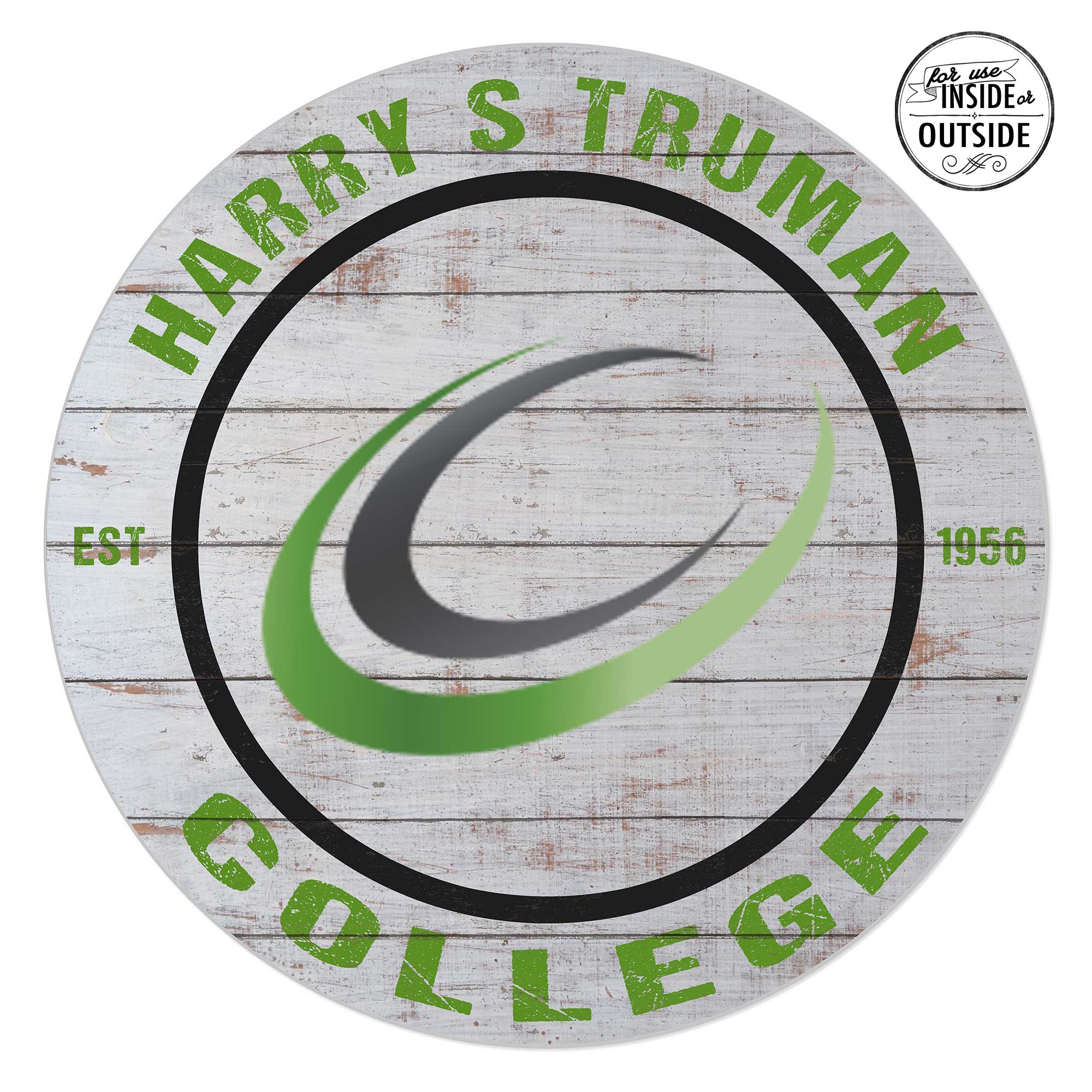 Harry S Truman College Falcons 20'' x 20'' Indoor/Outdoor Weathered Circle Sign