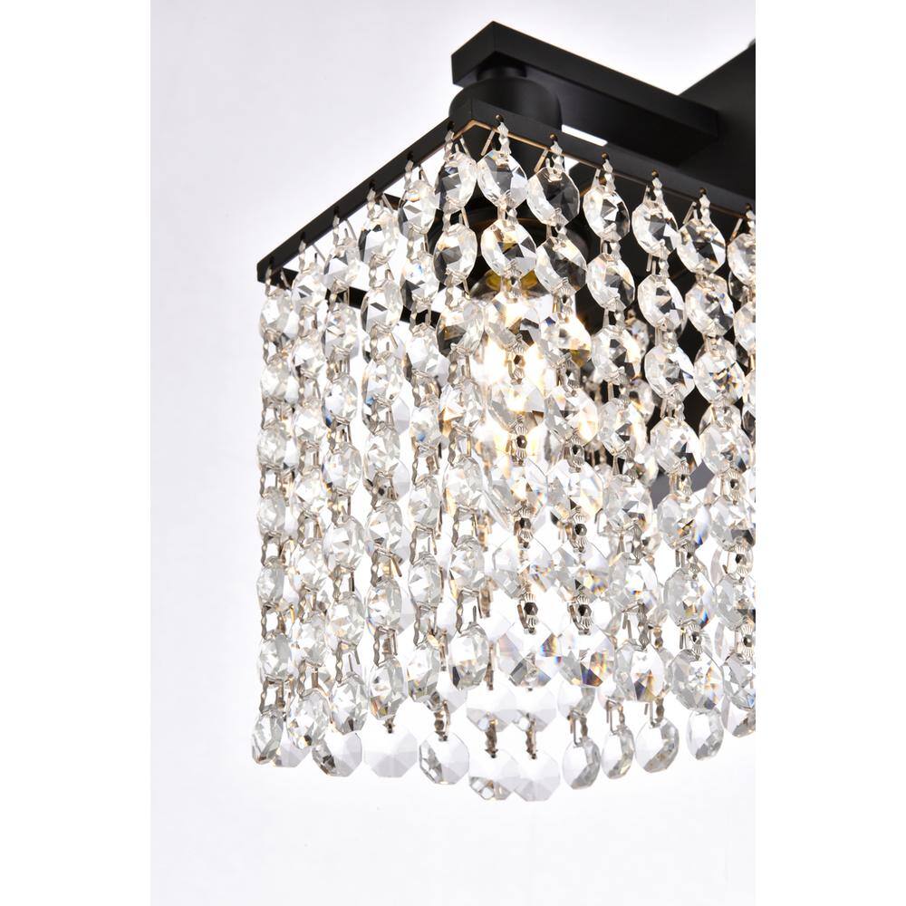 Alt View 2. Living District - Phineas 1 light bath sconce in black with clear crystals - Black And Clear.