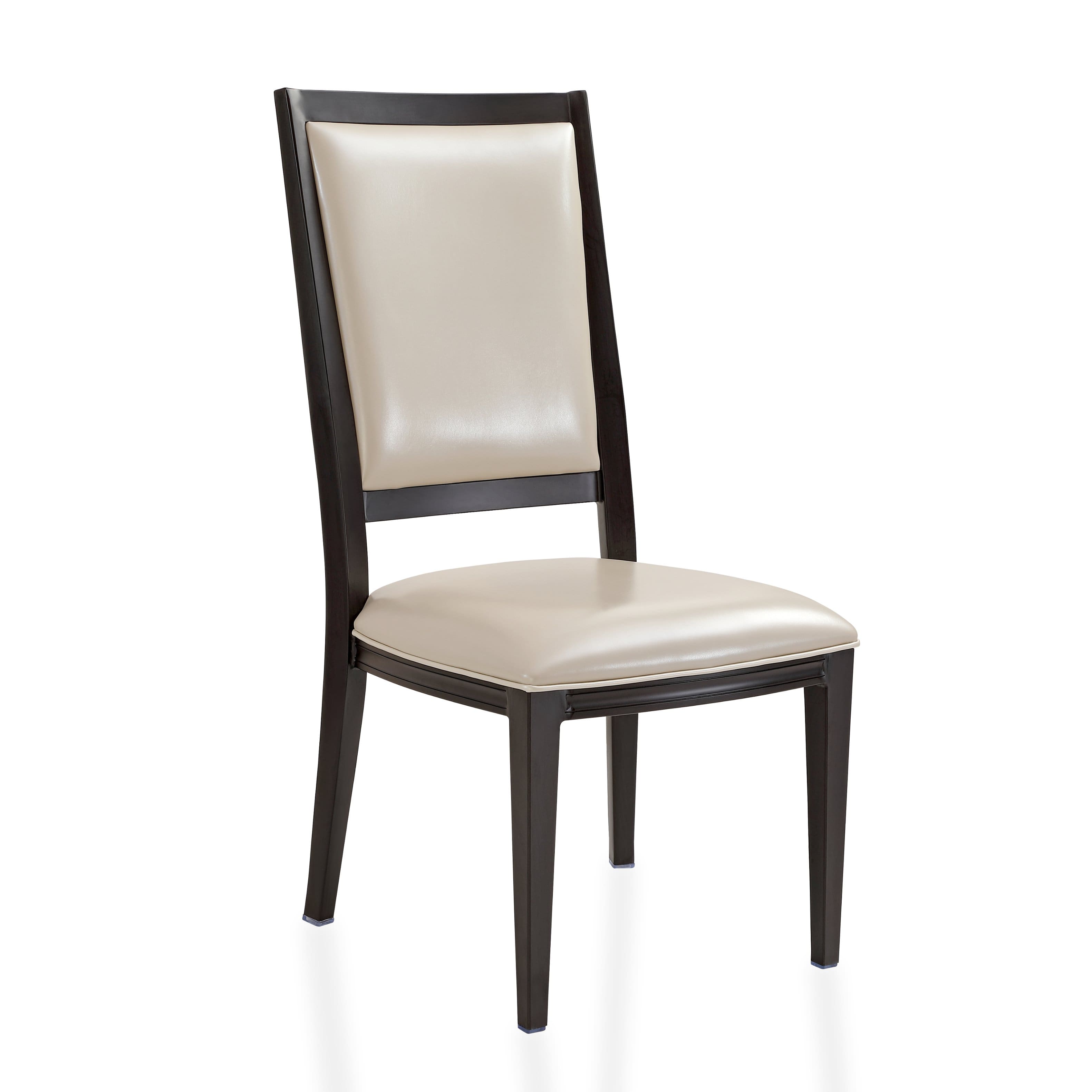 LeisureMod - Madera Mid-Century Open Back Leather Dining Side Chair with Wood Grain Metal Legs, No Assembly - Pearl White price history on PriceWatchPro