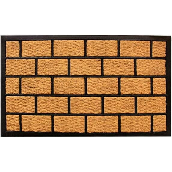 LIVEVIE - Amber Sporting Goods Brickhouse Coir Outdoor Doormats, 23" x 16", Low Maintenance - Brown