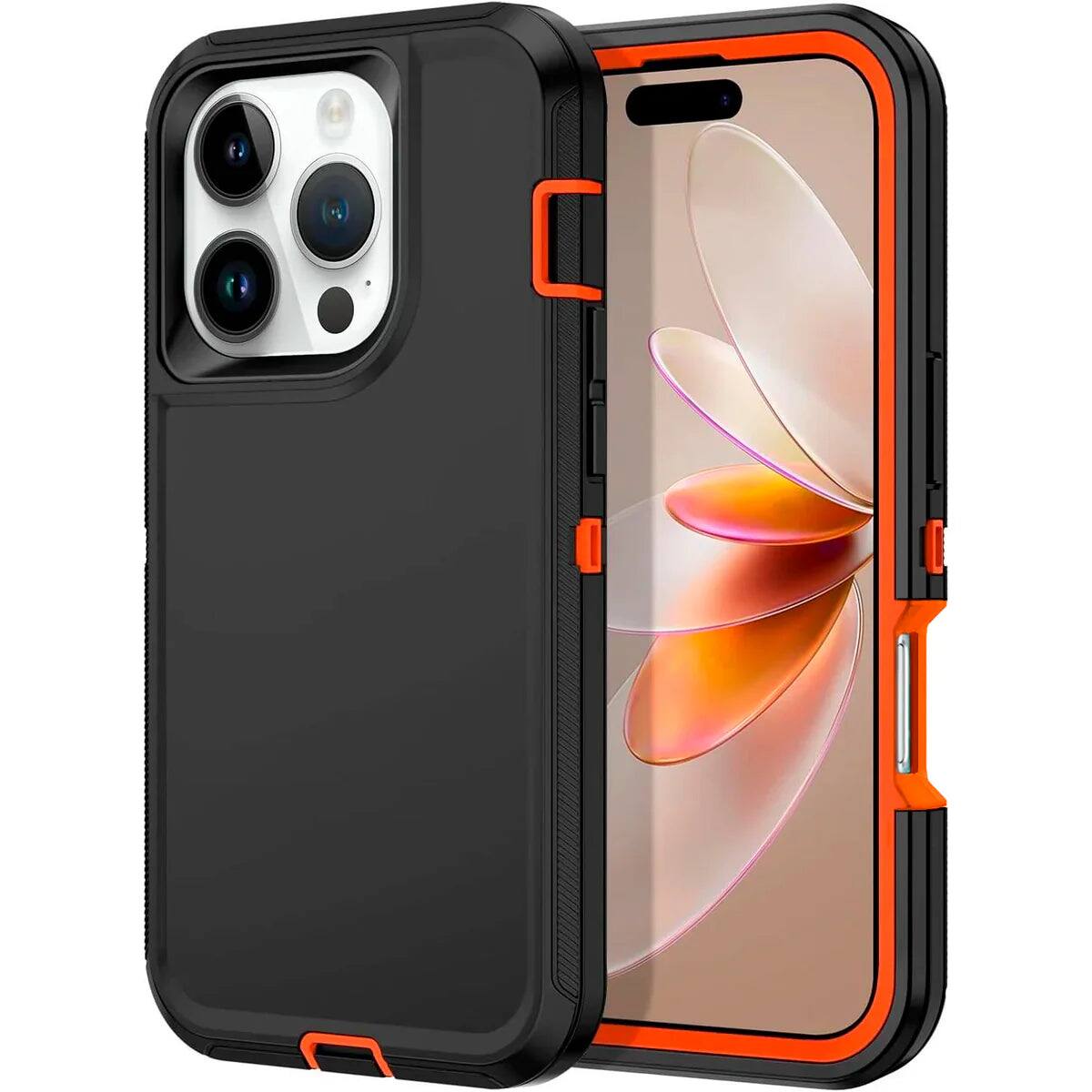 Entronix - iPhone 16 Pro Max Case - Heavy Duty Triple-Layer Protection - Orange