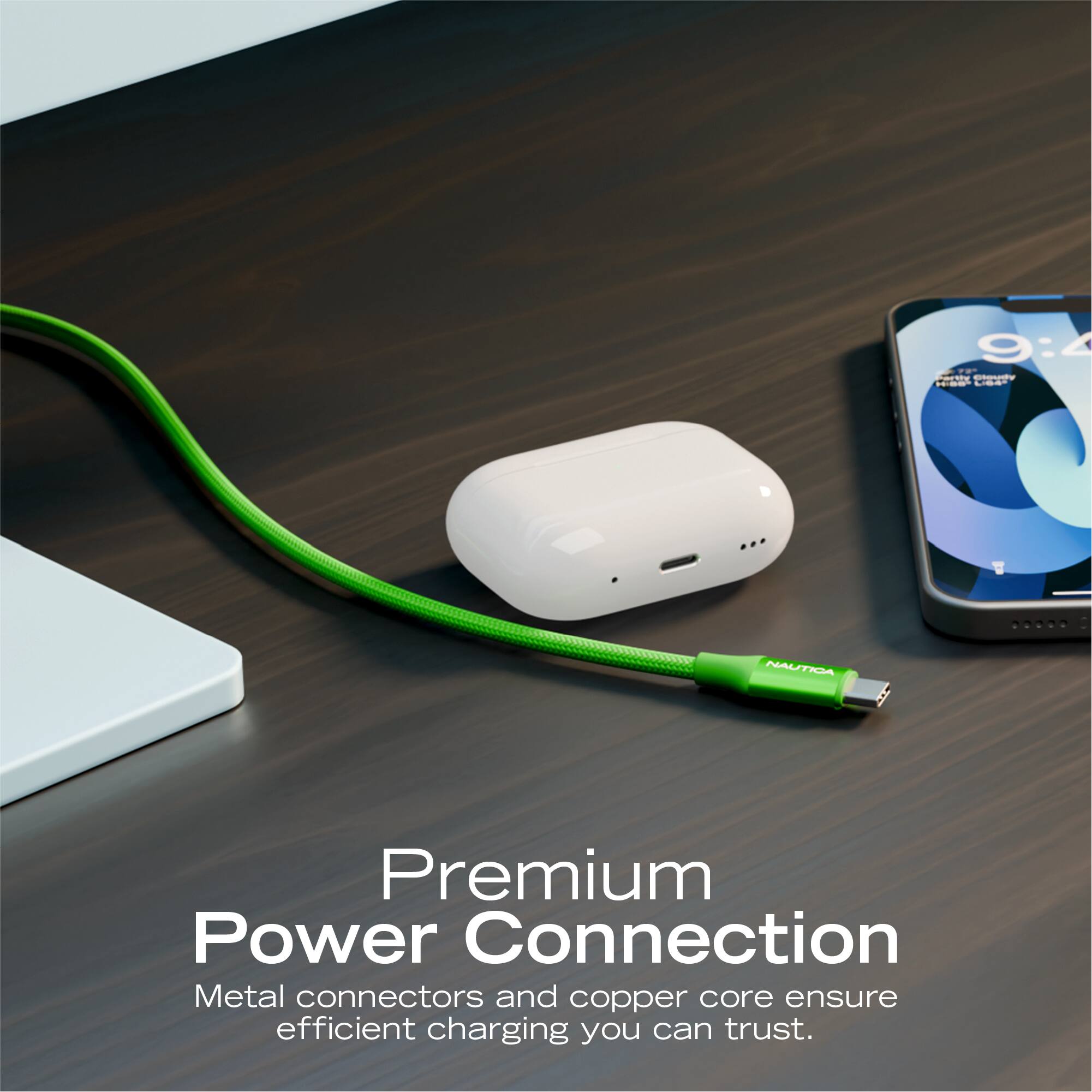 9:48 -- Premium Power Connection

Metal connectors and copper core ensure efficient charging you can trust.