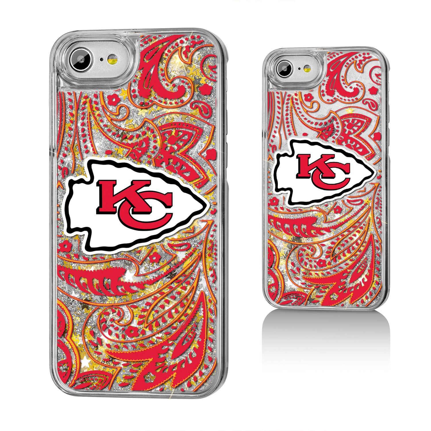 Alt View 3. Keyscaper - Kansas City Chiefs iPhone Paisley Design Glitter Case - 16 - Multicolor.