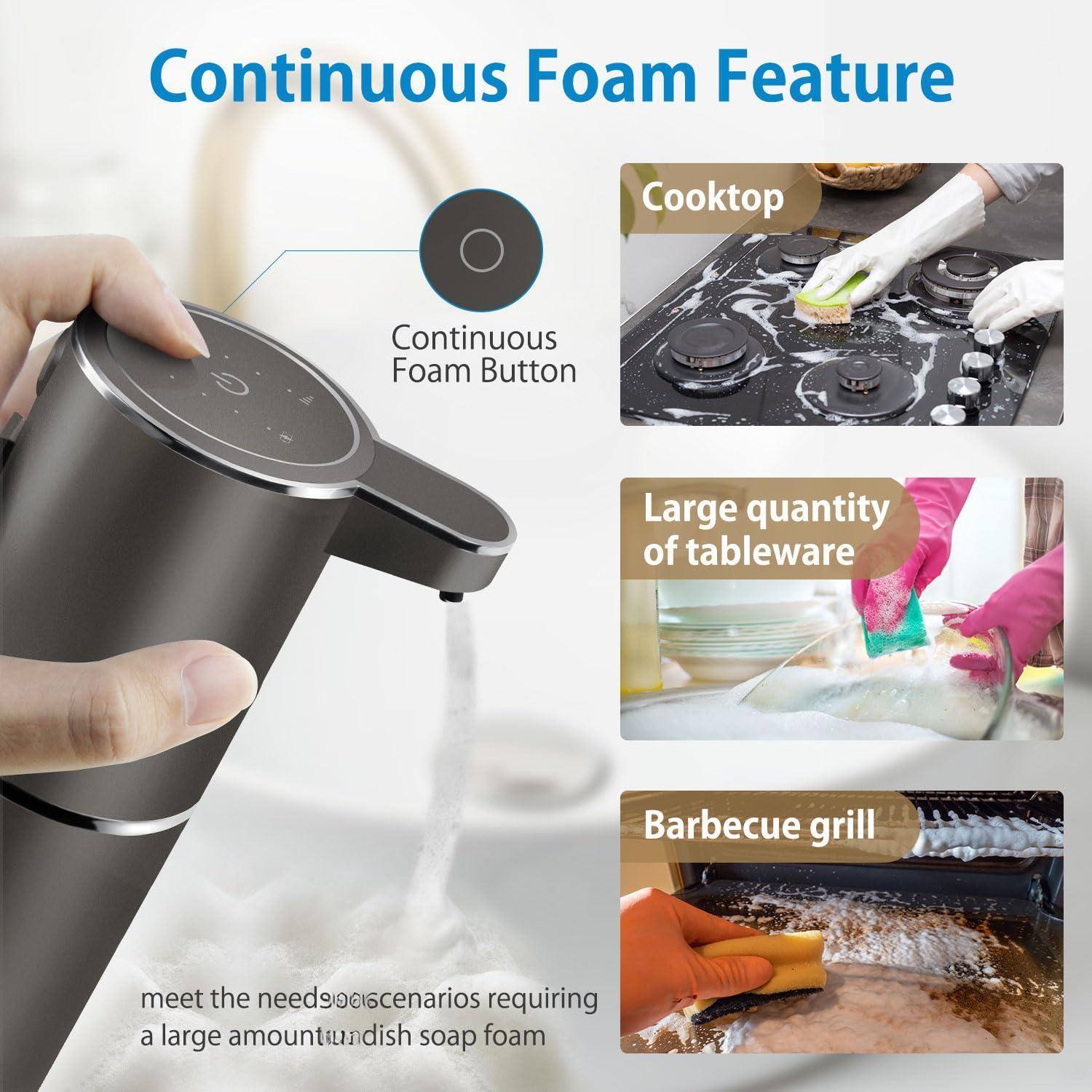 Continuous Foam Feature

- Continuous Foam Button
- Cooktop
- Large quantity of tableware
- Barbecue grill

meet the needs of scenarios requiring a large amount of dish soap foam
