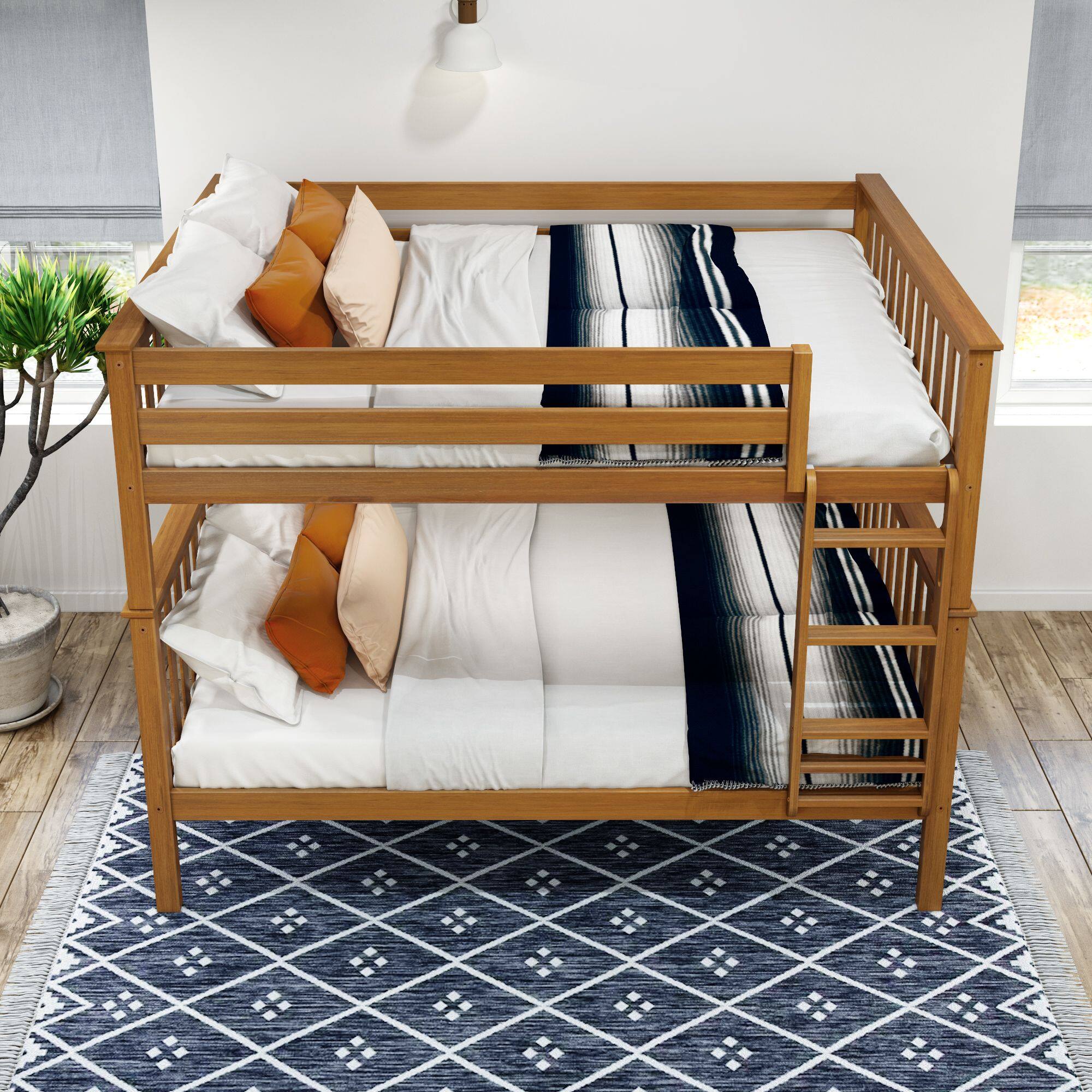 Alt View 5. Plank+Beam - Classic Queen over Queen Pecan, Box 1 & 2 - Pecan.