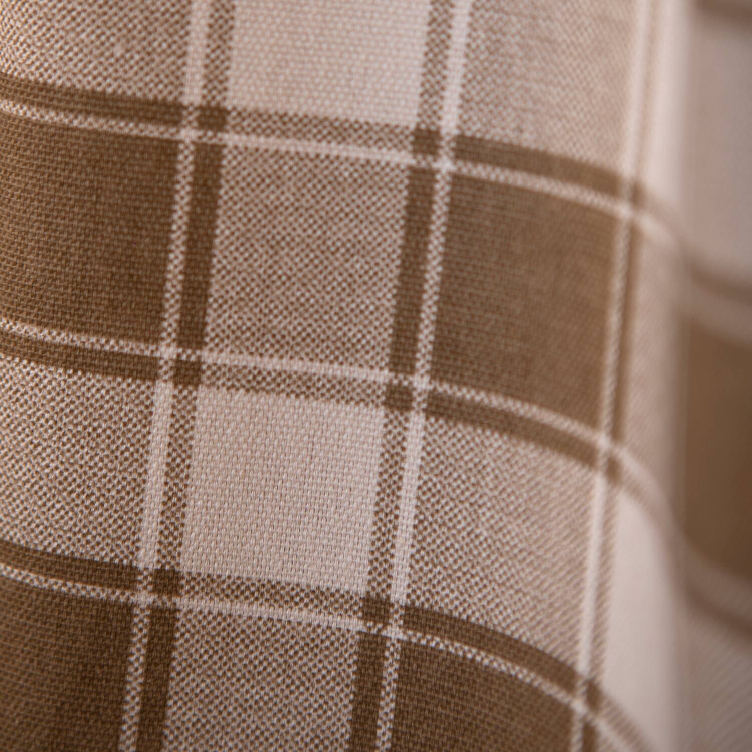 Left. Ellis Curtain - ELLIS 50% Polyester 50% Cotton Country Check Tailored With 1.5" Rod Pocket Tiers 56" x 24" Camel - Camel.