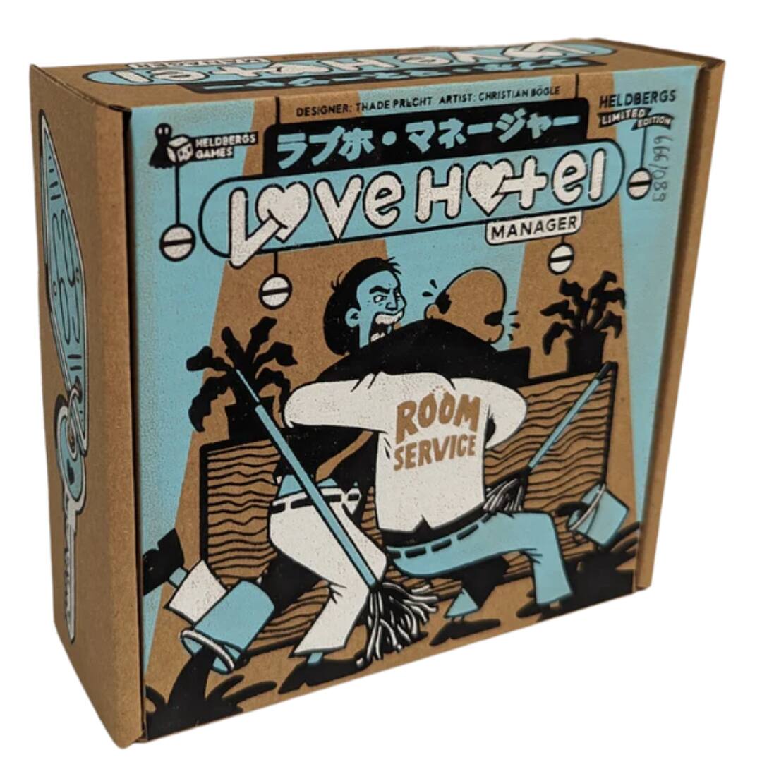 Love Hotel Manager

Designer: Thade Precht  
Artist: Christian Bogle  
Publisher: Heldbergs Games  
Limited Edition: 680/999

Room Service