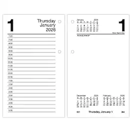 AT-A-GLANCE - 2026 6" x 3.5" Daily Calendar Refill Pages - White