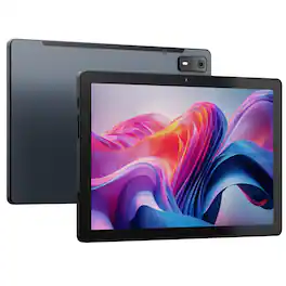Visual Land - 10" 128GB Tablet - MediaTek Octa-Core - HD Display - Android 15 - Google Gemini Pre-Installed - Steel Gray
