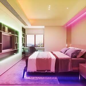 Alt View 4. PRIMEPLUS - 100ft RGB LED Strip Lights – 2835 SMD, APP & 24-Key IR Remote, 24V, 2700K-7000K Tunable White, Timer & Group Control.