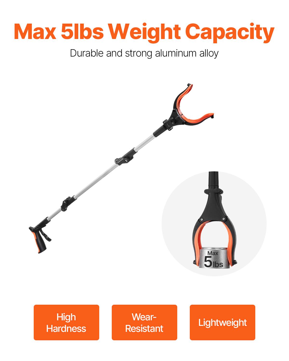 Max 5lbs Weight Capacity  
Durable and strong aluminum alloy  

High Hardness  
Wear-Resistant  
Lightweight