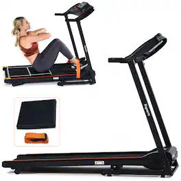 Ksports - Multi-Functional Electric Treadmill Cardio Strength Training Workout Set - Black