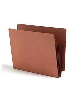 Smead - Recycled Reinforced File Pocket, 5" Expansion, Letter Size, 10/Box - Dark Brown/Redrope