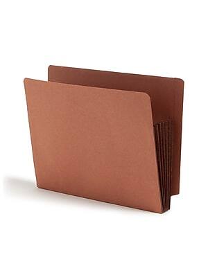 Front. Smead - Recycled Reinforced File Pocket, 5" Expansion, Letter Size, Dark Brown/Redrope, 10/Box - Dark Brown/Redrope.