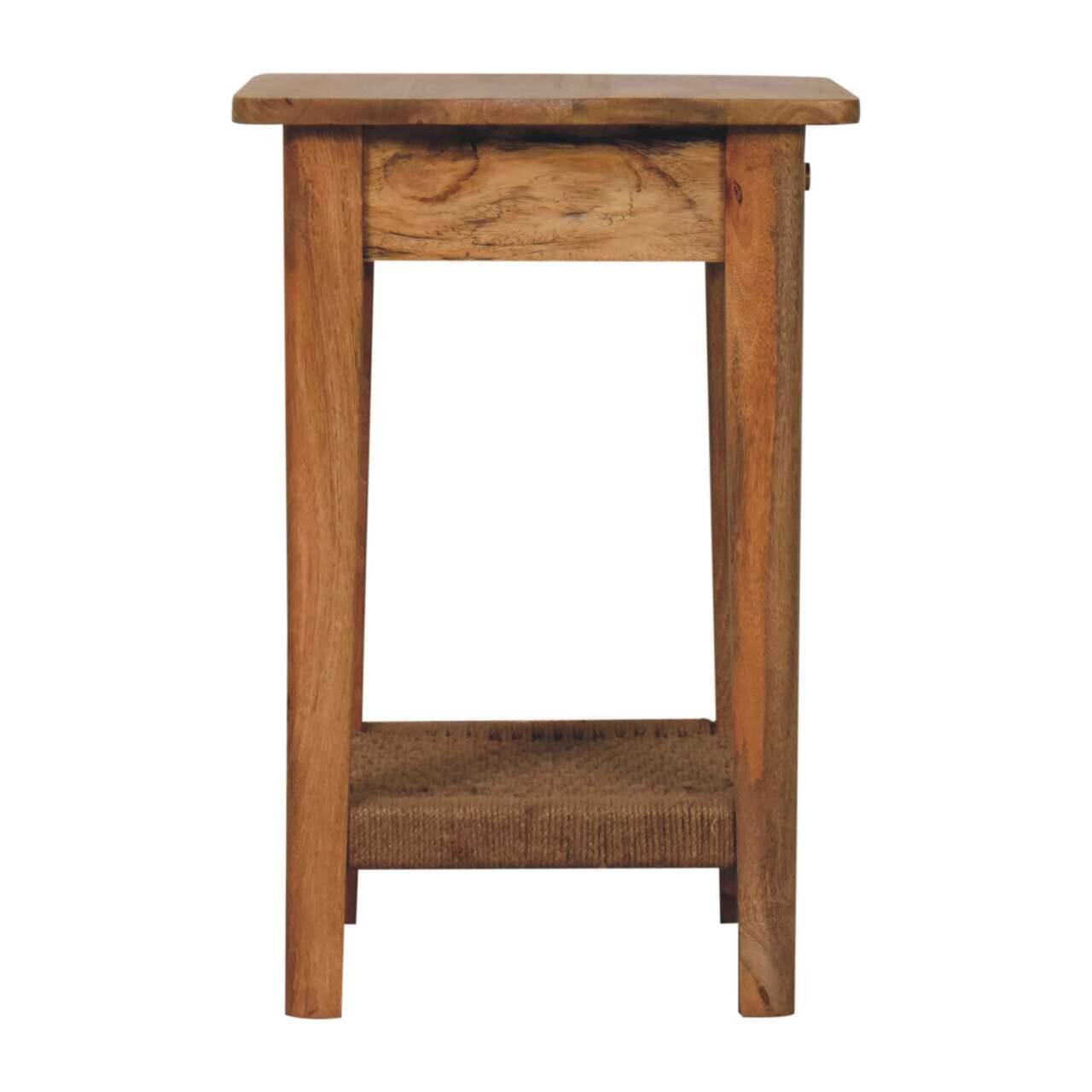 Alt View 6. Artisan Furniture - Artisan Furniture Solid Wood Rope End Table, 1 Drawer, Brown - Brown.