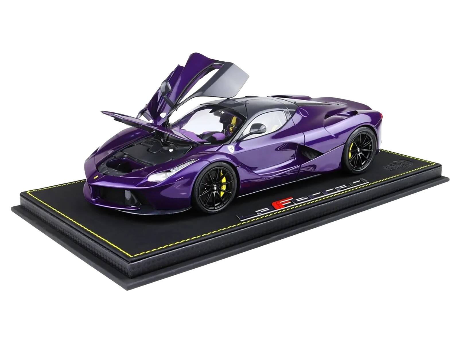 Alt View 5. BBR - 2012 Ferrari LaFerrari Purple Dubai Metallic (Viola Vio) with Black Top With Display Case Ltd Ed 1/18 Model Car by BBR.