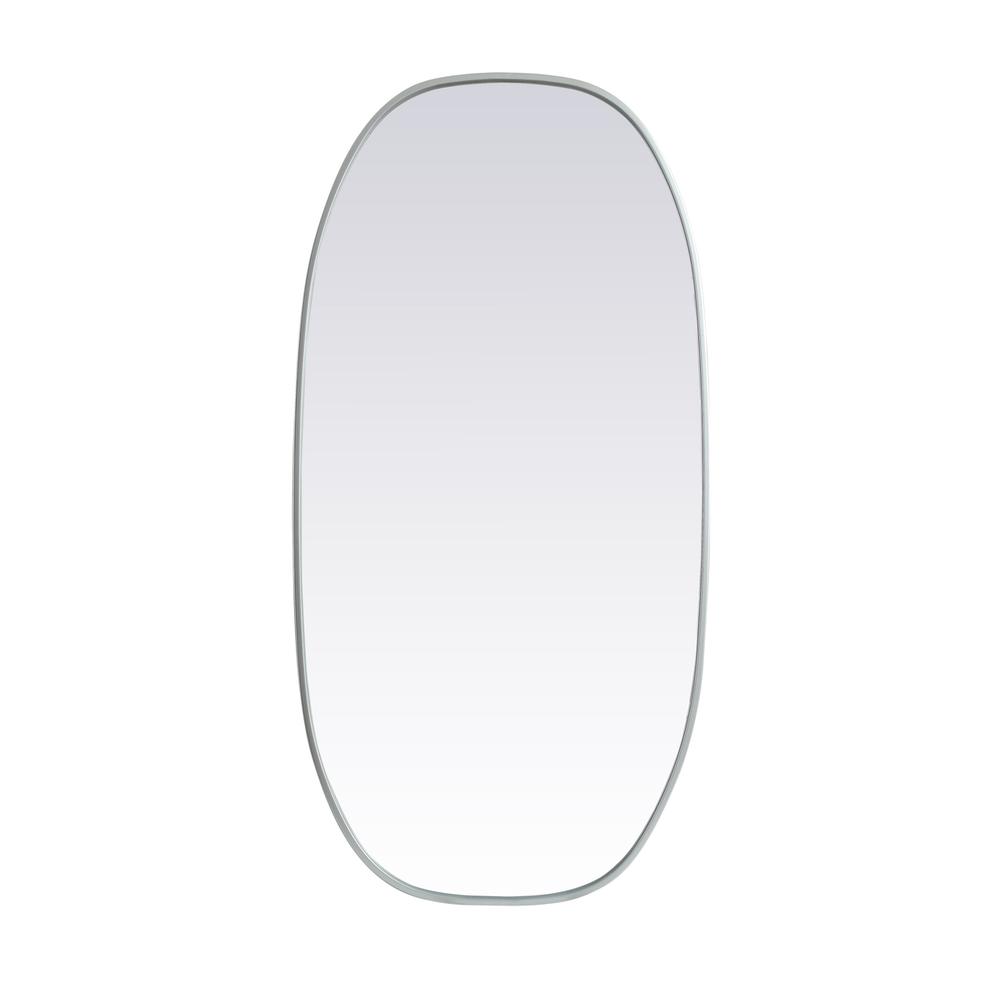 Alt View 7. Elegant Decor - Metal Frame Oval Mirror 24x48 Inch in Silver - Silver.