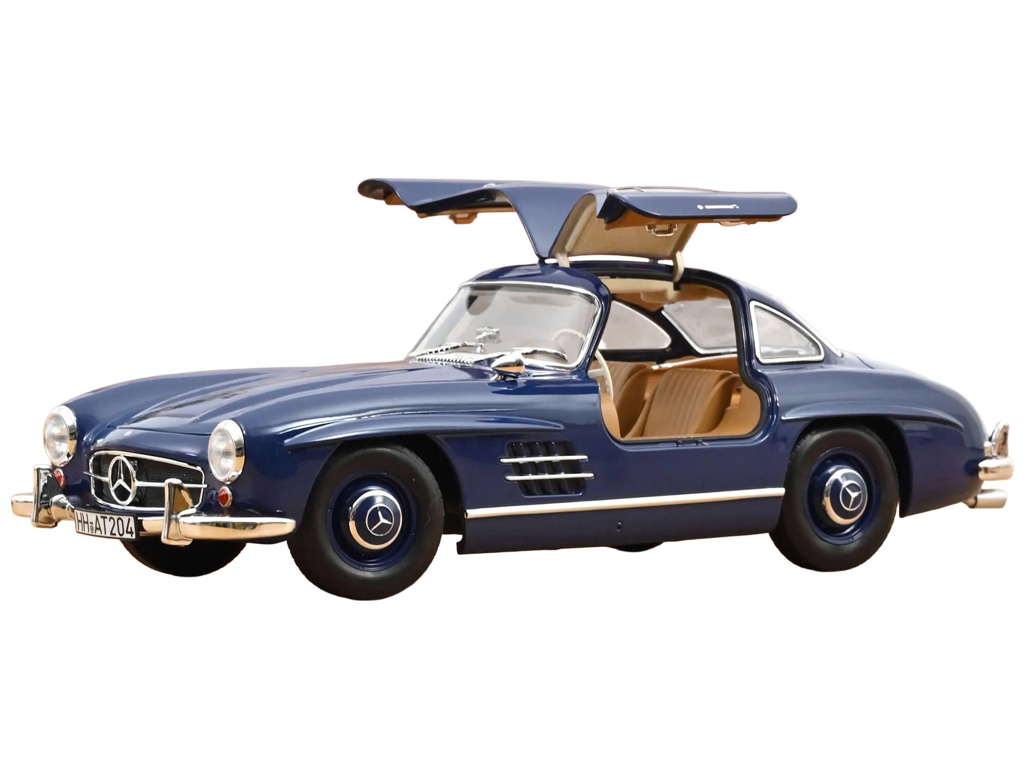 Alt View 1. Norev - 1954 Mercedes-Benz 300 SL Blue 1/18 Diecast Model Car by Norev.