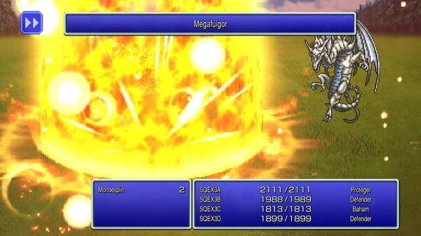 Megafulgor Monoespin 2  
SOEX3A: 2111/2111  
SOEX3B: 1988/1989  
SOEX3C: 1813/1813  
SOEX3D: 1899/1899  
Proteger Defender  
Baham Defender