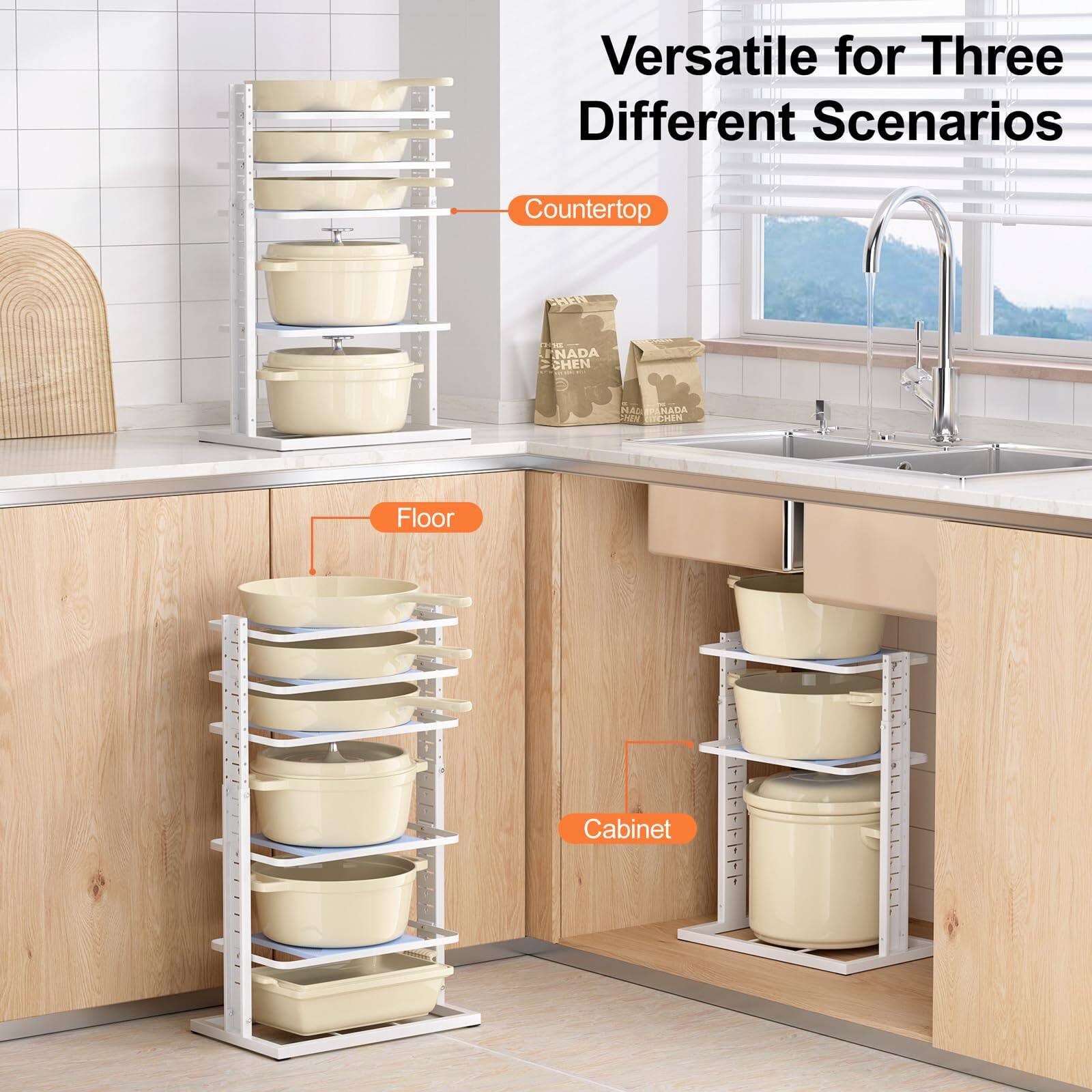 Versatile for Three Different Scenarios

- Countertop
- Floor
- Cabinet
