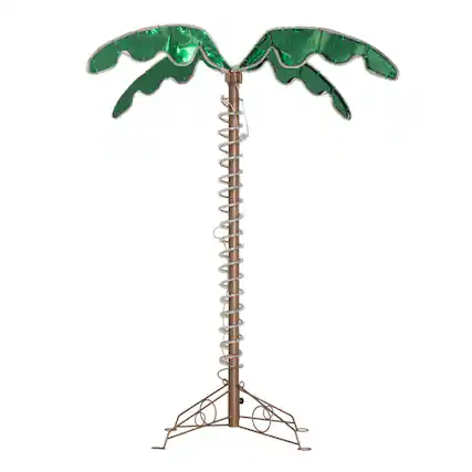 Front. Winado - 4 FT LED Lighted Palm Tree Artificial Tropical Palm Tree Lights for Outdoor Holiday Decoration - Green.