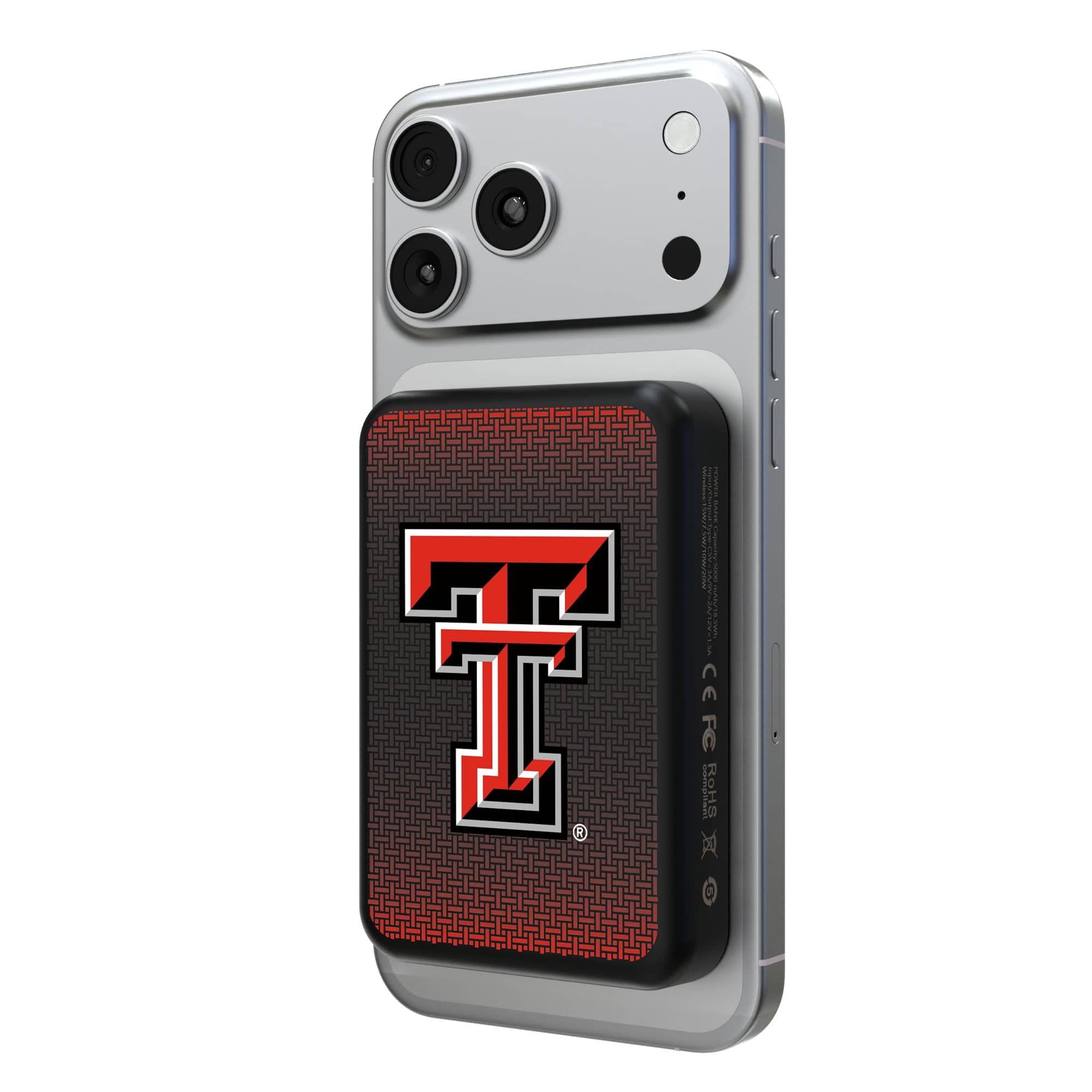 Keyscaper - Texas Tech Red Raiders Wireless Magnetic Power Bank - Black