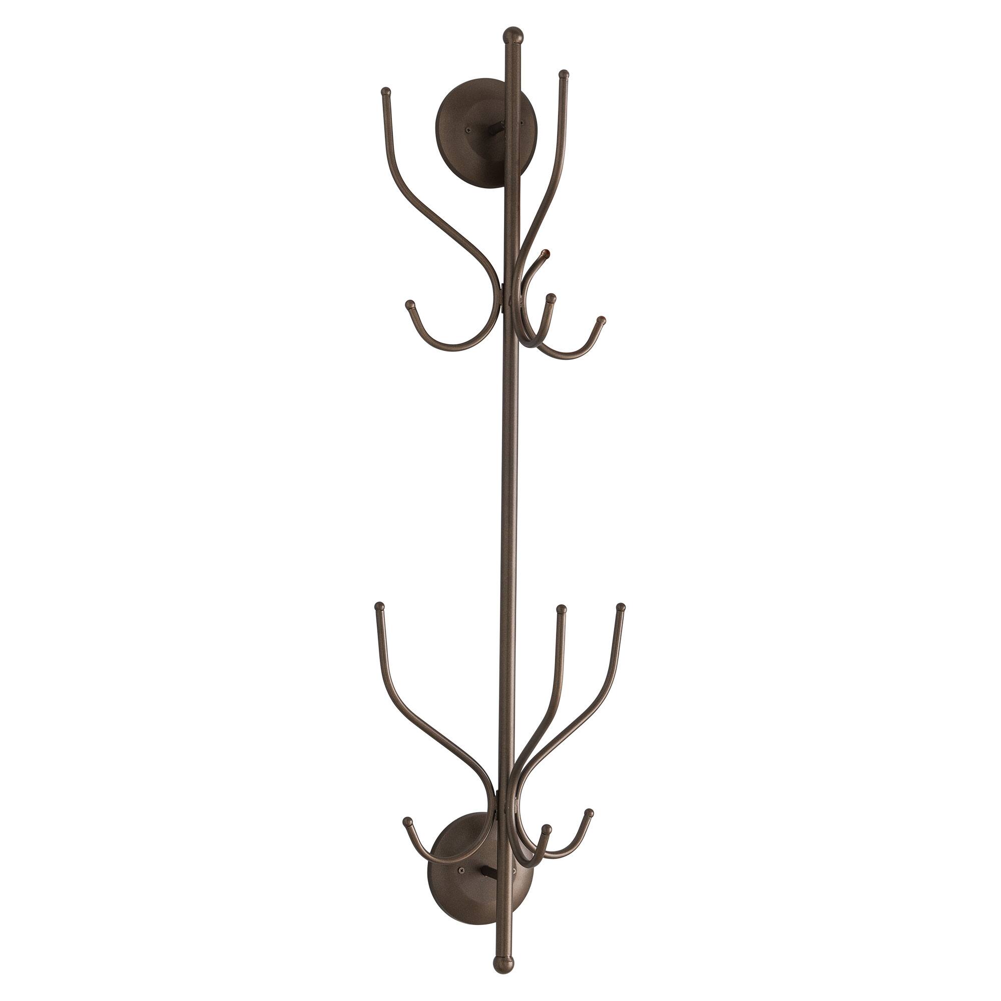 Angle. Kings Brand Furniture - Kings Brand Furniture – Nino Metal 12 Hook Wall Mount Coat & Hat Rack, Pewter - Dark Grey.