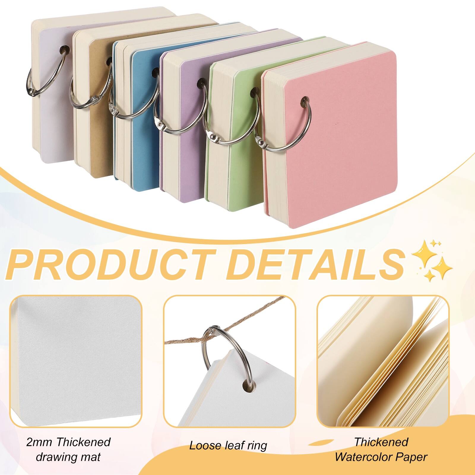 PRODUCT DETAILS

- 2mm Thickened drawing mat
- Loose leaf ring
- Thickened Watercolor Paper
