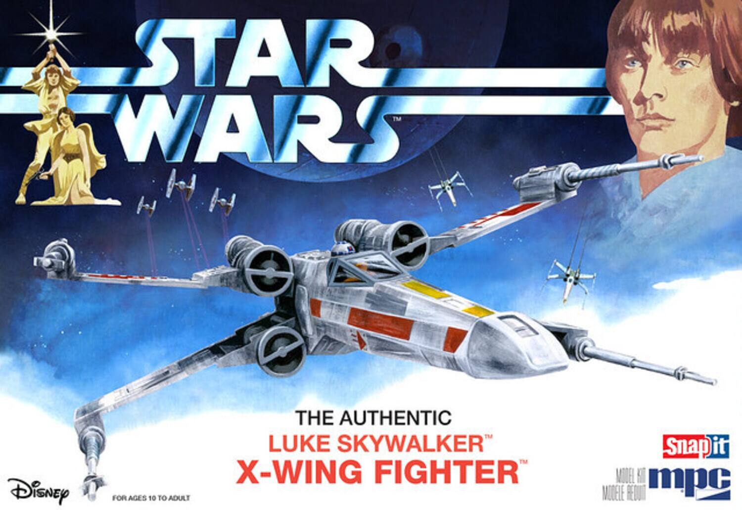STAR WARS Disney FOR AGES 10 TO ADULT THE AUTHENTIC LUKE SKYWALKER X-WING FIGHTER Snapit it MODEL KIT MPC MODELE REDUIT