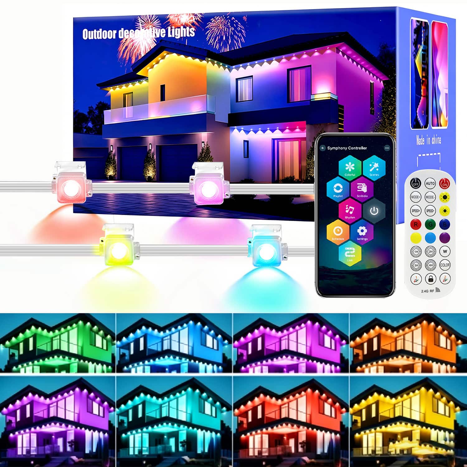 DAYBETTER - Permanent Outdoor Lights for House, Smart Decor, App/Remote Control, IP67 Waterproof for Christmas Holiday Party - RGB+IC