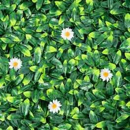 Costway - 12PCS 20x20inch Artificial Daisy Hedge Plant Privacy Fence Hedge Panels - Green