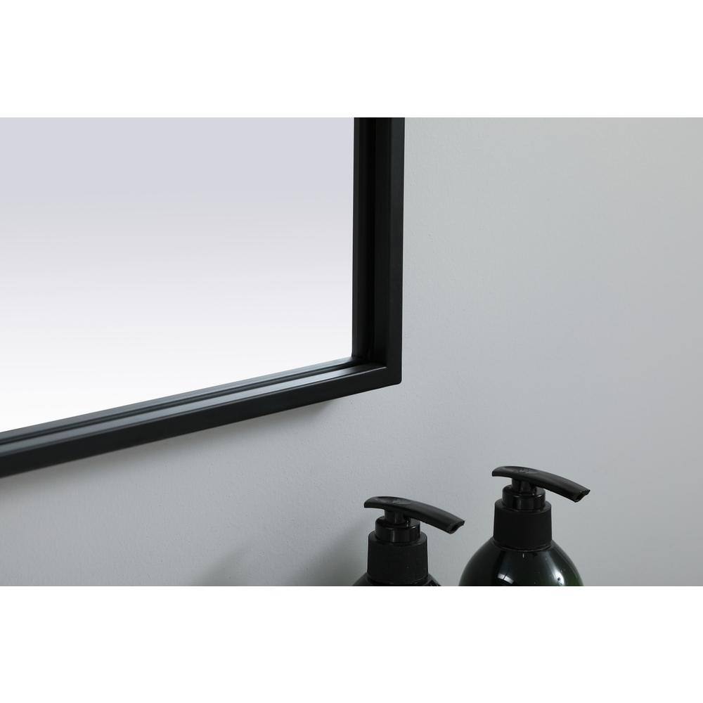 Back. Elegant Decor - Metal Frame Arch Mirror 24x40 Inch in Black - Black.