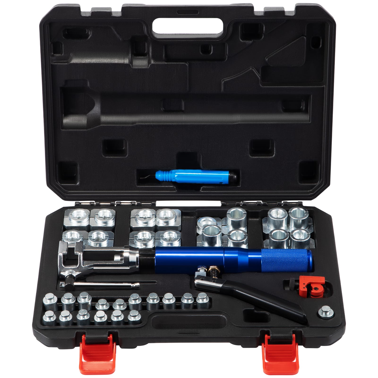 VEVOR - Hydraulic Flaring Tool Kit, 45° Double Flaring Tool, Brake Repair Brake Flaring Tools for 3/16"-1/2", Brake Flare Tool - Blue;black