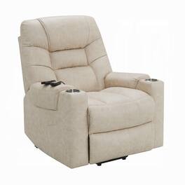 Manhattan Lane - Aira Power Recliner Lift Chair with Heating Massage, Faux Leather - Gray