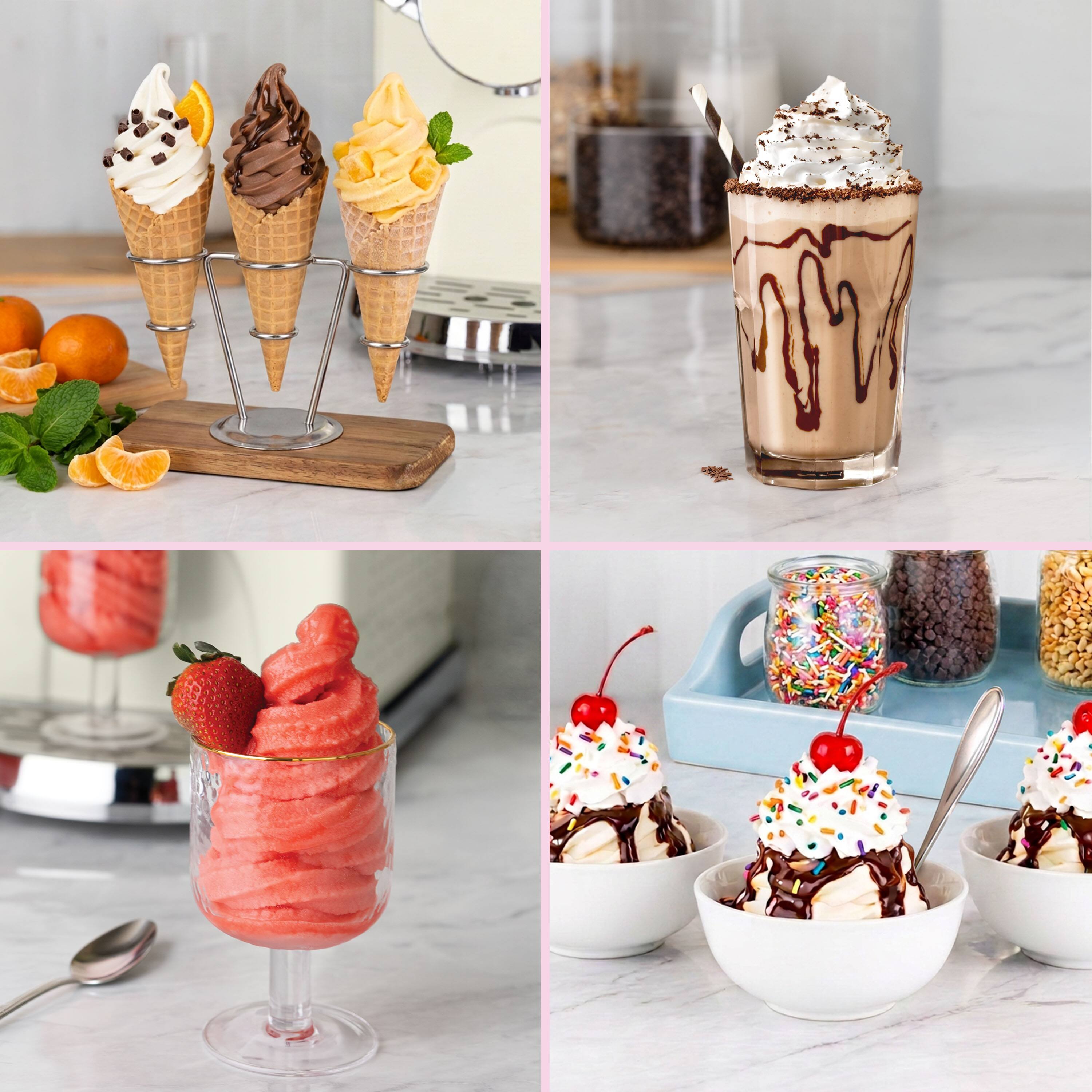 Alt View 2. Nostalgia - Professional 1.25 Qt Soft Serve Ice Cream Machine - Cream.