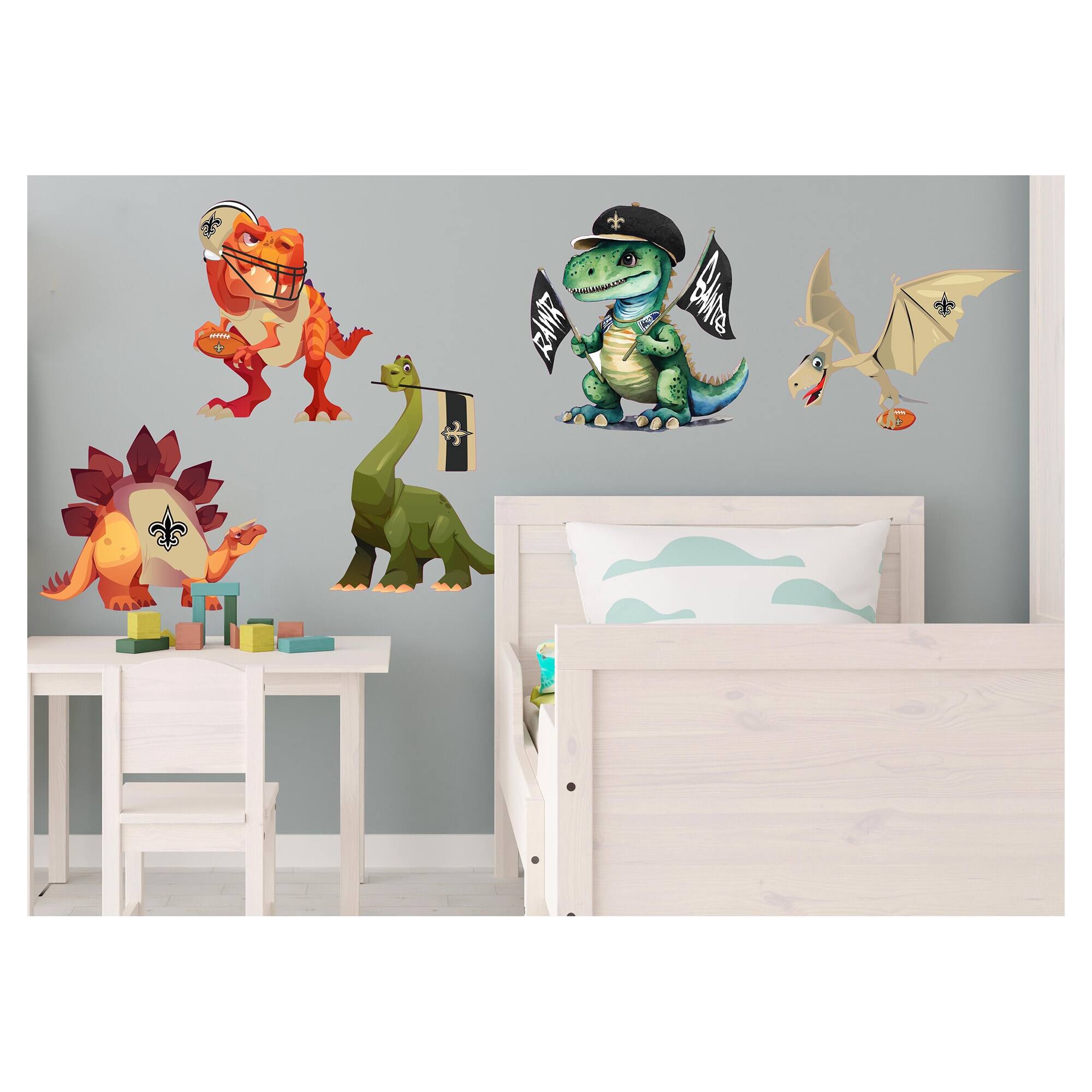 New Orleans Saints Dinosaurs Wall Decal Set