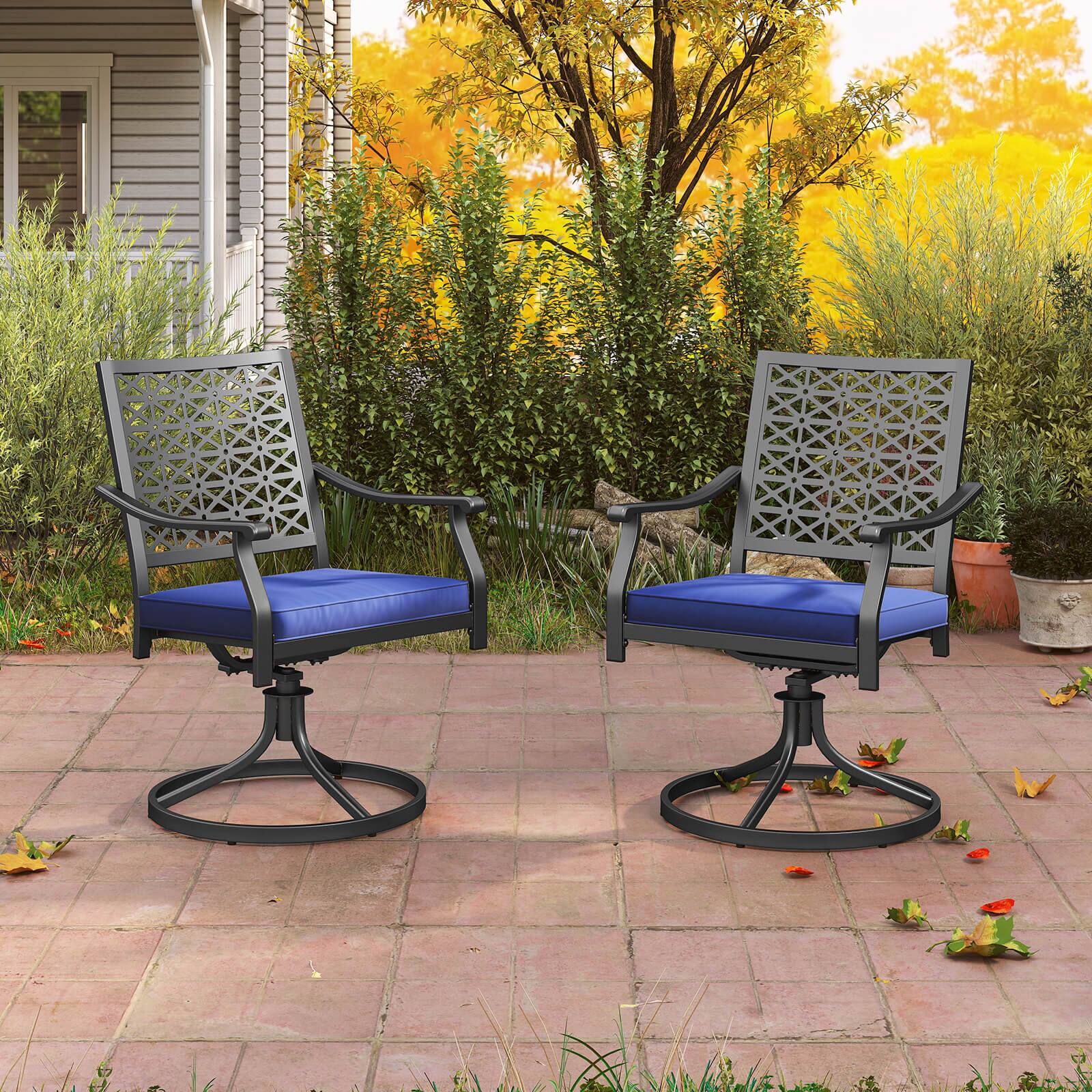 Costway PCS Outdoor Swivel Chairs Patio Dining Chairs with