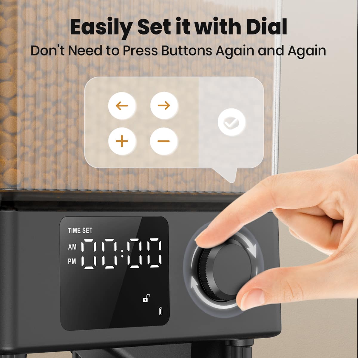 Easily Set it with Dial Don't Need to Press Buttons Again and Again TIME SET AM PM