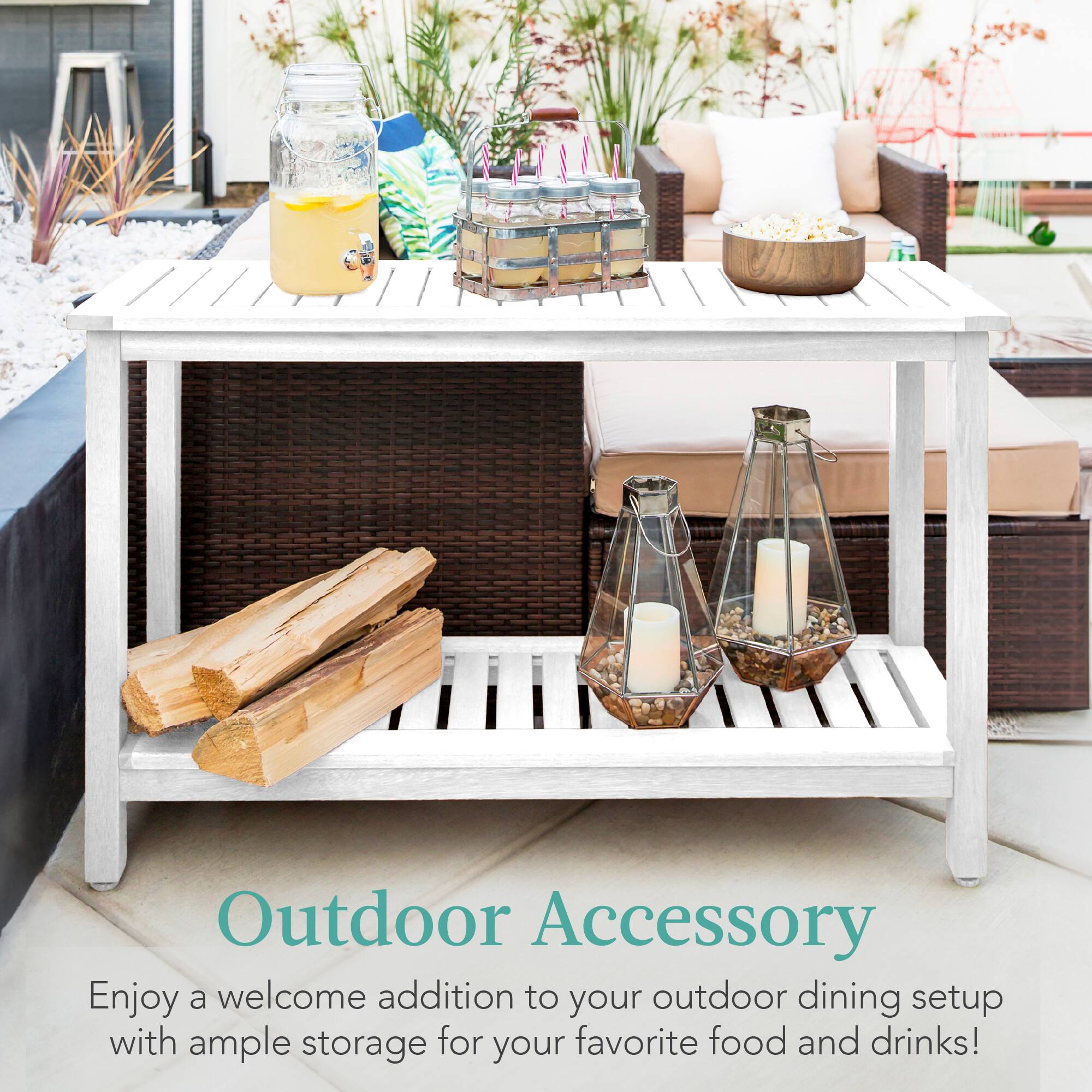 Outdoor Accessory

Enjoy a welcome addition to your outdoor dining setup with ample storage for your favorite food and drinks!