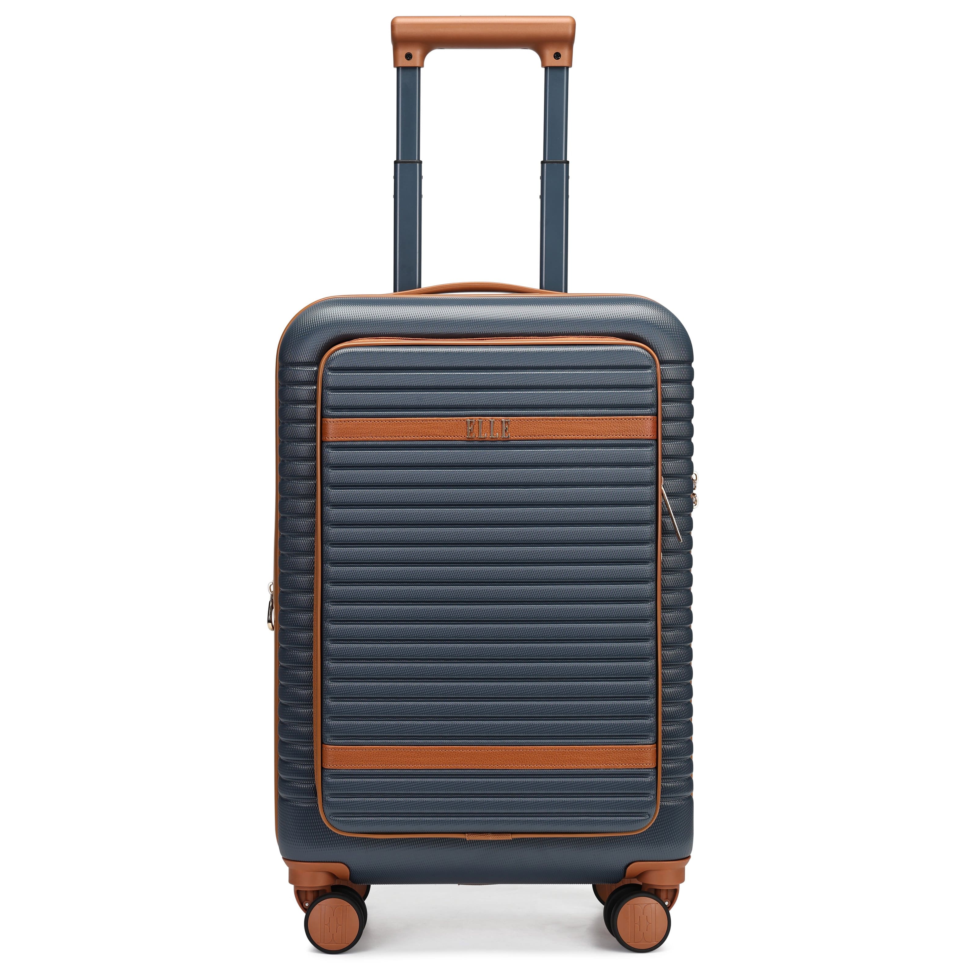 Elle - Escape Expandable Carry-on Suitcase with Front Laptop Pocket - Navy