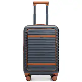 Elle - Escape Expandable Carry-on Suitcase with Front Laptop Pocket - Navy