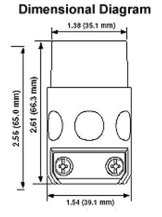 Dimensional Diagram

- 1.38 (35.1 mm)
- 2.56 (65.0 mm)
- 2.61 (66.3 mm)
- 1.54 (39.1 mm)