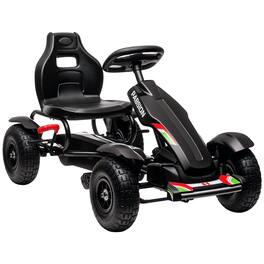 Aosom - Kids Pedal Go Kart, Adjustable Seat, Sharp Handling, Handbrake, 4 Non-Slip Rubber Wheels, Ages 5-12
