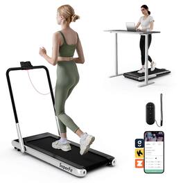 Costway - 3-in-1 Folding Treadmill with Smart Apps Remote Control LED Display and Speakers - Silver