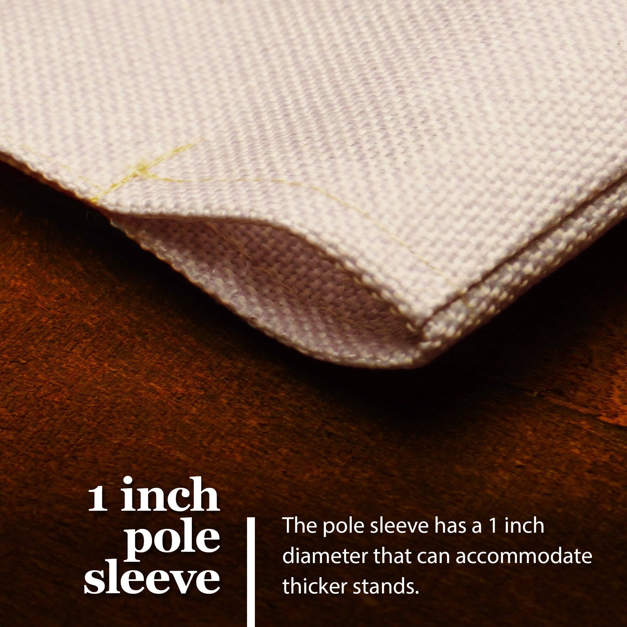 1 inch pole sleeve

The pole sleeve has a 1 inch diameter that can accommodate thicker stands.