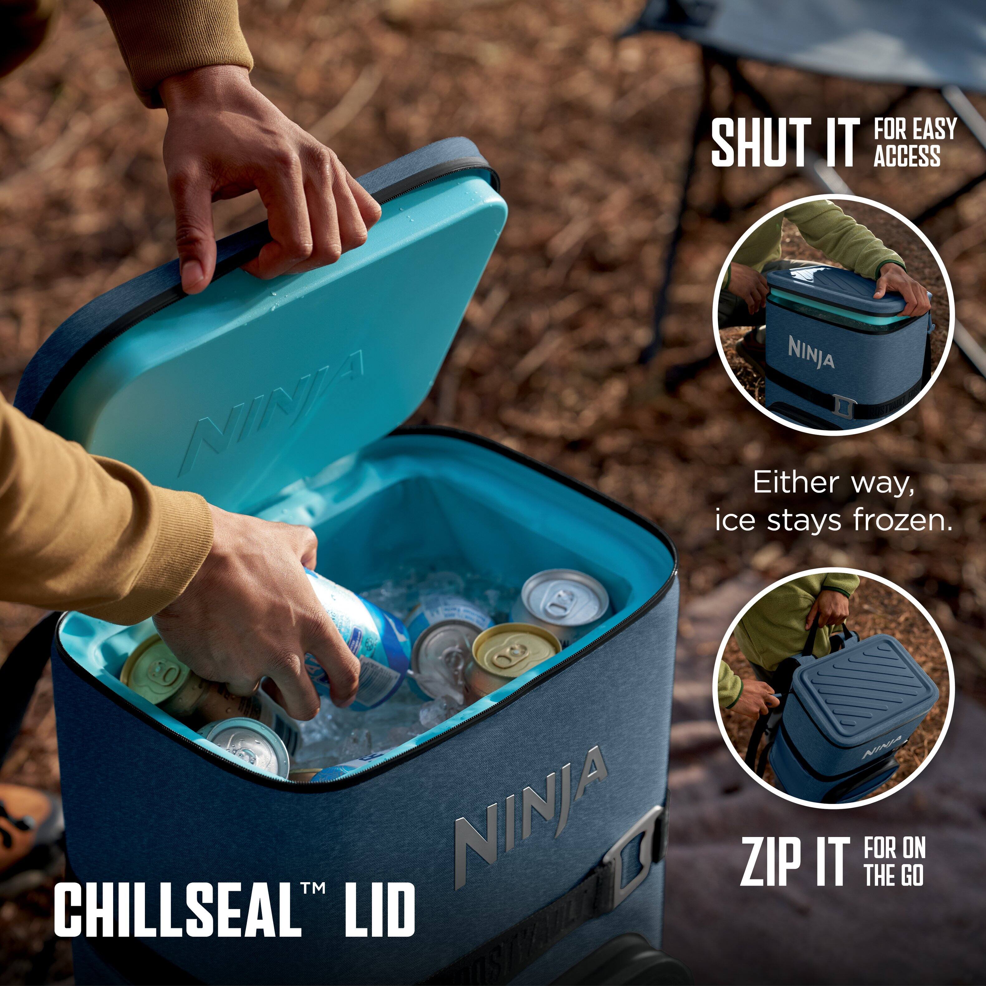 FOR EASY ACCESS  
SHUT IT  
Either way, ice stays frozen.  

CHILLSEAL™ LID  

ZIP IT  
FOR ON THE GO