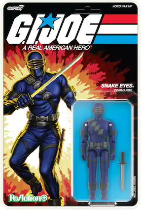 AGES: 14 & UP
GI JOE
A REAL AMERICAN HERO
SNAKE EYES
COMMANDO
ReAction+
INCLUDES SWORD