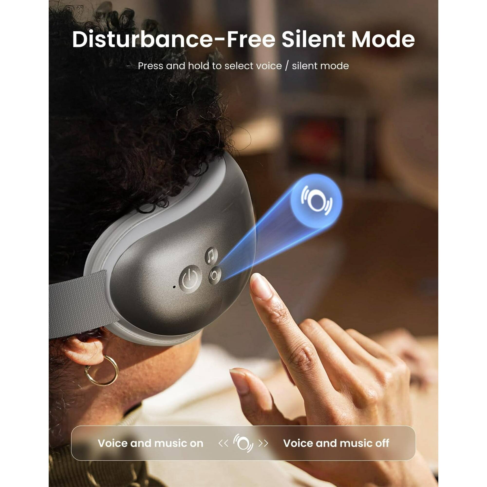 Disturbance-Free Silent Mode  
Press and hold to select voice / silent mode  

Voice and music on  
Voice and music off