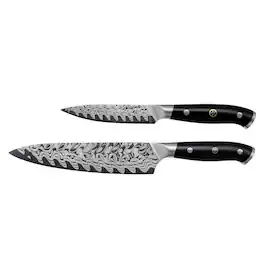 Henckels - Compass Damascus 2-pc Chef's Knife Set - Black